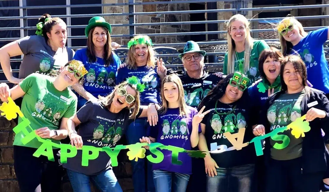 Orthodontic team dressed up for St. Patrick's Day